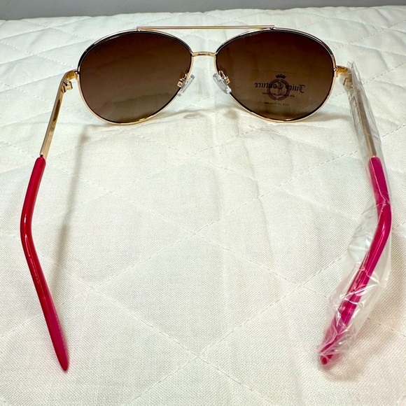 Juicy Couture Womens Aviator Sunglasses Gold Tone Metal Stylish Mirror Heart New main image 6